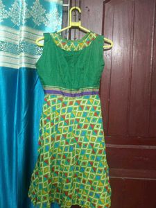Green Geometric Print Dress