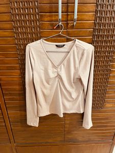 Nude Harpa Party Wear Ribbed Top