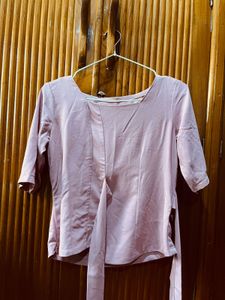 Mauve Tie-Waist Blouse