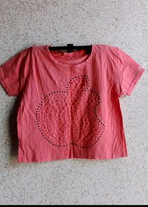 Pink Cut Out Crop Top