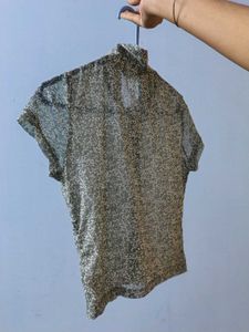 Stylish Olive Print Top