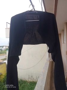 Black Cropped Cardigan