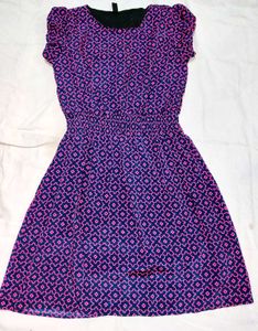 Dress Pink AND Blue Print