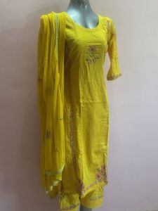 Yellow Patiala Embroidered Set