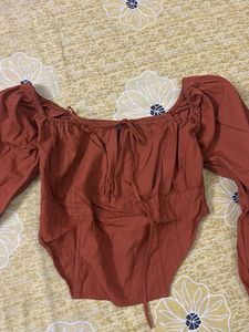 Cute Brown Corset Top