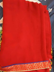 Red colour designer georgette saree