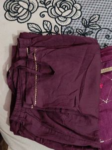 Elegant Purple &amp; Gold Printed Dress