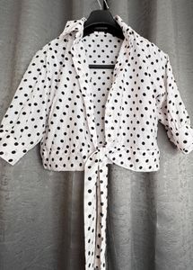 White Dotted Crop Top