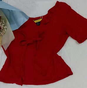 Red Cute Tie Top
