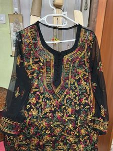 Black Chikankari Kurti