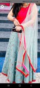 pink lehnga with duptta