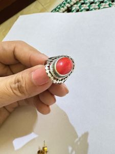 SILVER Vintage Coral Ring