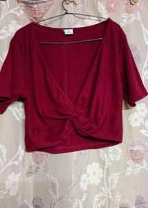 Maroon Crop Top
