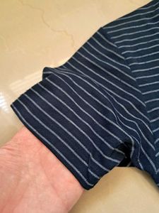 Mens Navy Blue Cotton Tshirt