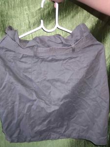 Olive Green Tie-Waist Mini Skirt