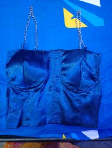 Blue Corset &amp; Black Skirt