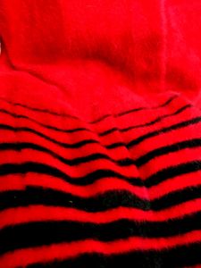 premium imported red and black striped knit cardig