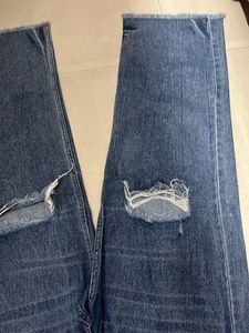 Distressed Straight Leg Jeans