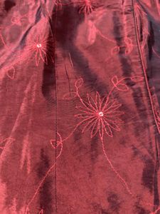 Burgundy Floral Embroidered Corset Top