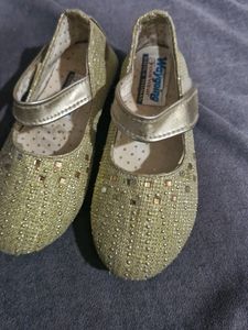 Gold Glitter Mary Ballies Shoe