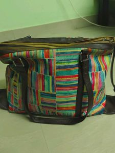 Colorful Striped Tote Bag