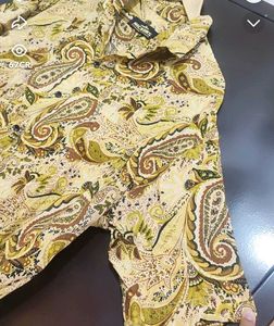 Olive Color Printed Top Like Shirt For 44 Bust
