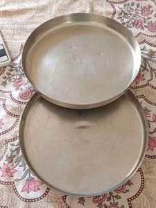 Set of 2 Plates or Thaal for drying spices.