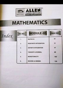 CLASS-11 +12 MATHS MODULE+TEST PAPER (ALLEN)