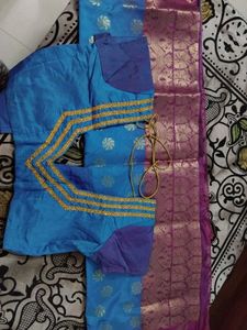 Beautiful Saree with stitched Blouse and peticoat