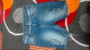 Distressed Denim Shorts
