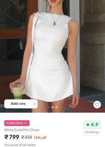 NEW WITH TAG- Newme White solid mini dress