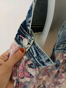 DENIM OVERALL BUTTERFLY DRESS