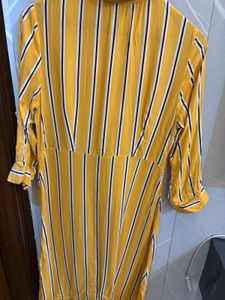 Striped Yellow Shirt Dress