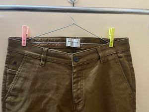 Men Brown Cotton Pants
