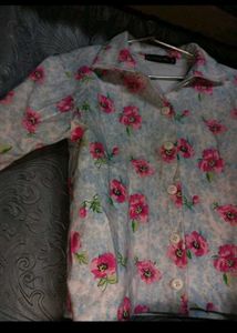 Floral Print Short Sleeve Button Down