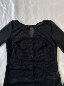 Mango Black Mesh Bodysuit