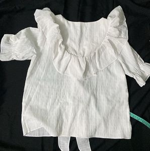 White Frill Top