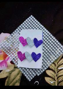 Handmade Colourful Heart Hair Clips