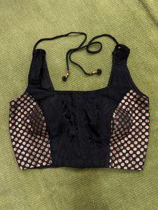 Black Sleeveless Designer Silk Blouse ✨