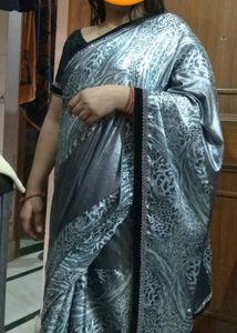 Elegant Silver Saree