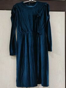 Elegant Blue Long Sleeve Dress
