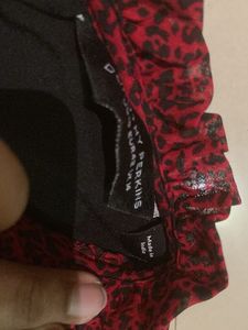 Chic Red Animal Print Top
