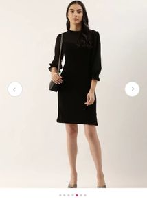 Chic Black Dress with Sheer Sleeves