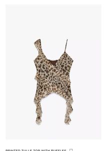 Leopard Print Ruffle Top