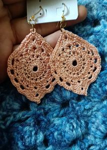 Peach Handmade Crochet Earrings