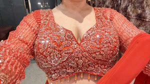 Elegant Ready to wear rust Orange Saree