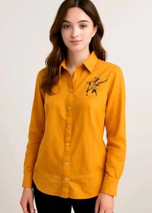 Orange Embroidered Shirt