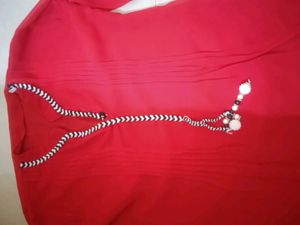 Red &amp; Blue Detailed Kurti