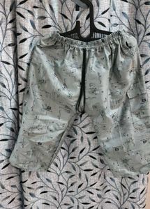 🩳 Men's Printed Lounge Shorts – Light Grey Tech P