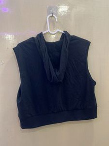 Girls Half Crop Black Jacket (Korean Style)